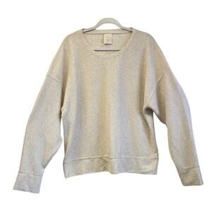 FREELY Womens XL Cream Sweater Long Sleeves Casual Minimalist Top